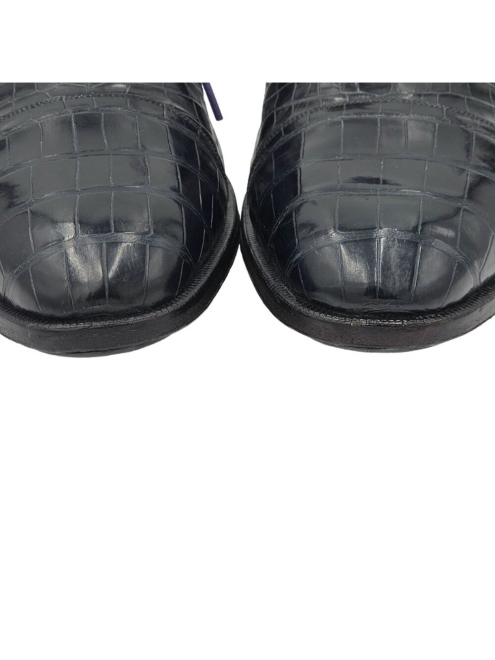 Vintage Exotic Full Alligator Men 15 Black Dress Shoes Paolo De Marco Oxfords - Picture 9 of 14